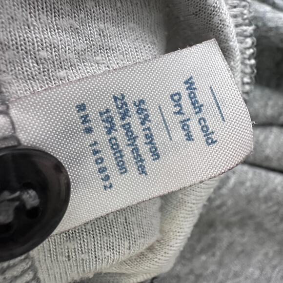 Marine Layer Henley Shirt Men's Marge M/L Heather Gray Rayon Long Sleeve - Picture 7 of 10